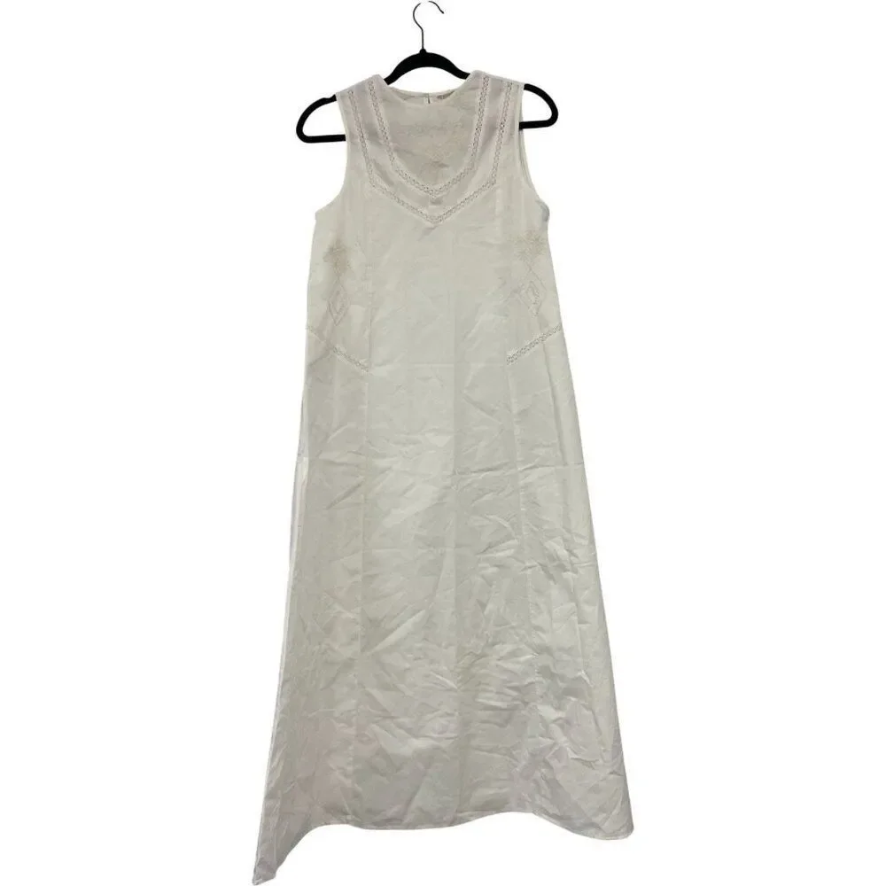 Zara HOME Womens Nightgown Size XS White Floral Eyelet Embroidered 4178/121 NWT